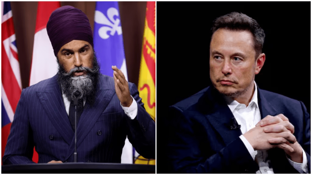 ‘100% tariff on Tesla’ – Canadian leader Jagmeet Singh singles out Trump’s ‘billionaire buddy’ Elon&nbsp;Musk